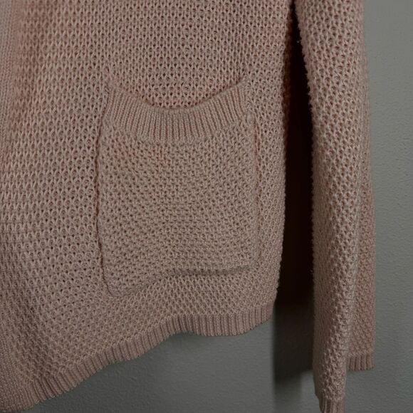 Marine Layer Maine Crop Open Front Cardigan Sweater Soft Pink Cotton Small - Picture 3 of 6